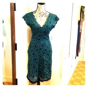 Nicole Miller cocktail dress-turquoise and Black.